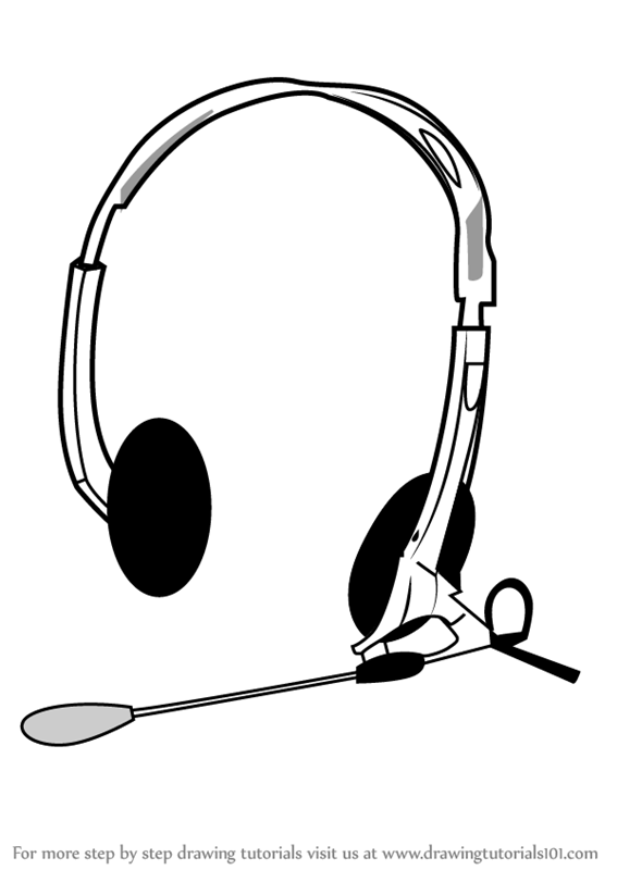 567x800 Learn How To Draw Headphones With Microphone