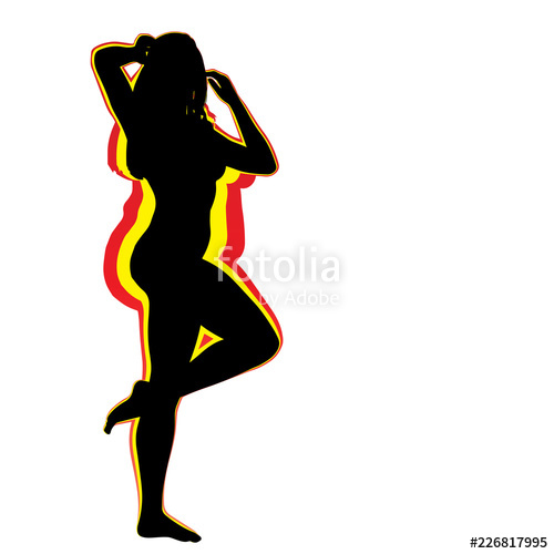 500x500 Vector Conceptual Fat Overweight Obese Female Vs Slim Fit Healthy