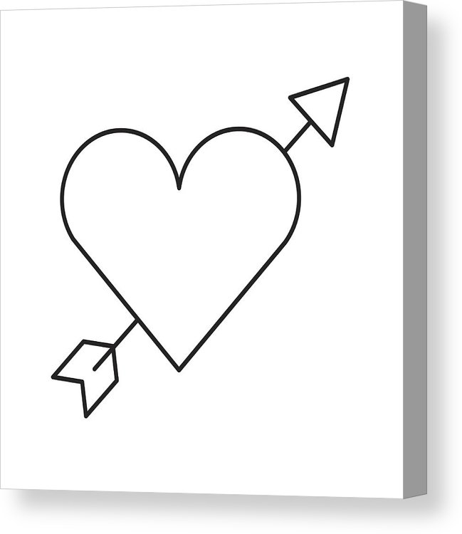649x750 Cute Heart Love With Arrow Canvas Print Canvas Art