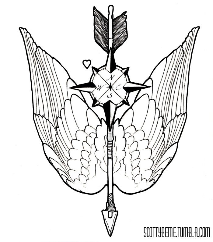 700x794 Heart And Arrow Drawing