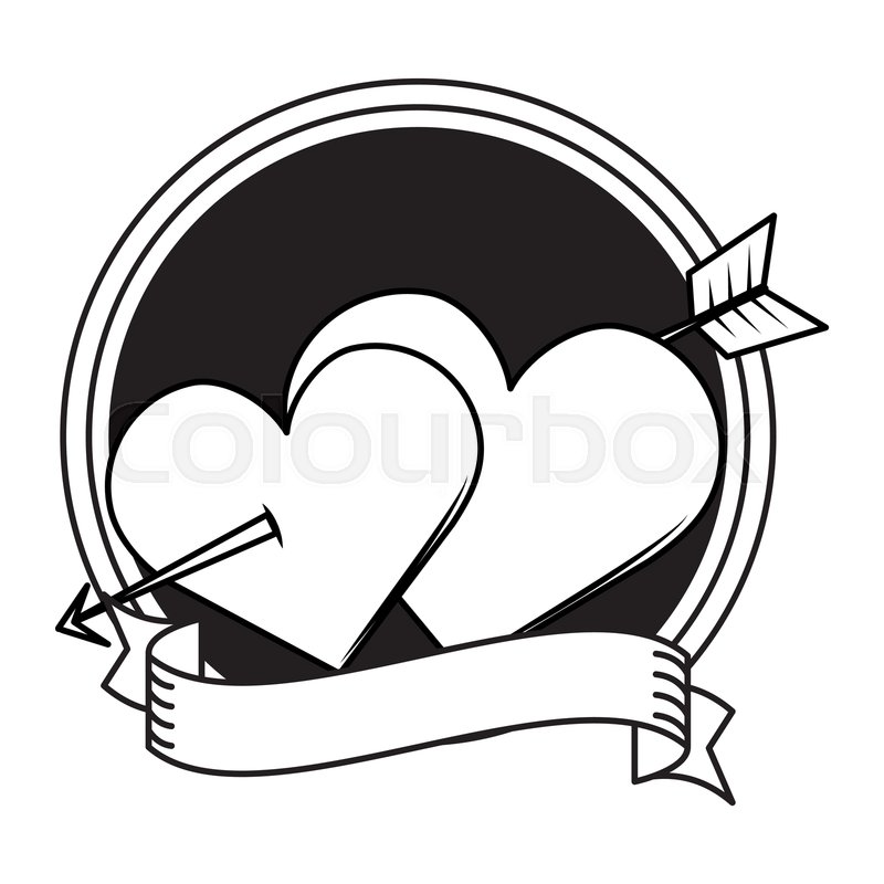 800x800 Arrow Through Hearts Love Cartoon Stock Vector Colourbox