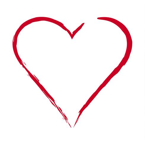 490x490 Brush Drawing Calligraphy Heart, Isolated On White