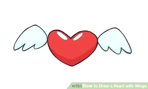 493x295 Drawing Hearts With Wings How To Draw A Heart With Wings Step