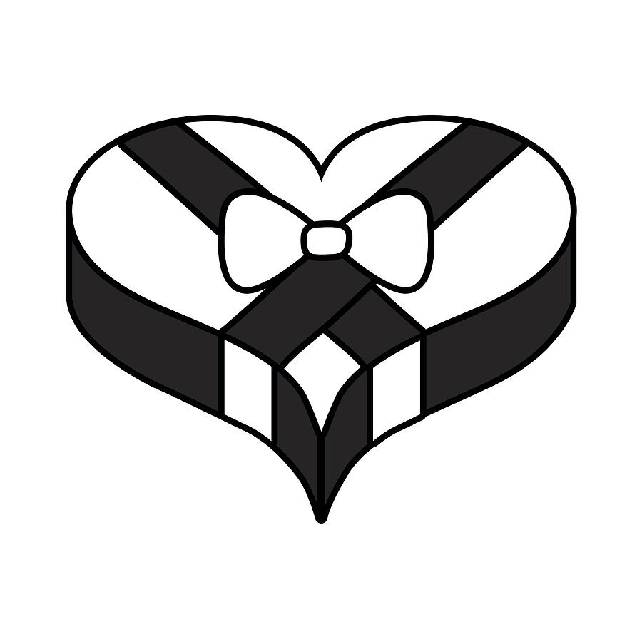 900x900 Contour Delicious Chocolate Sweet With Heart Design Drawing