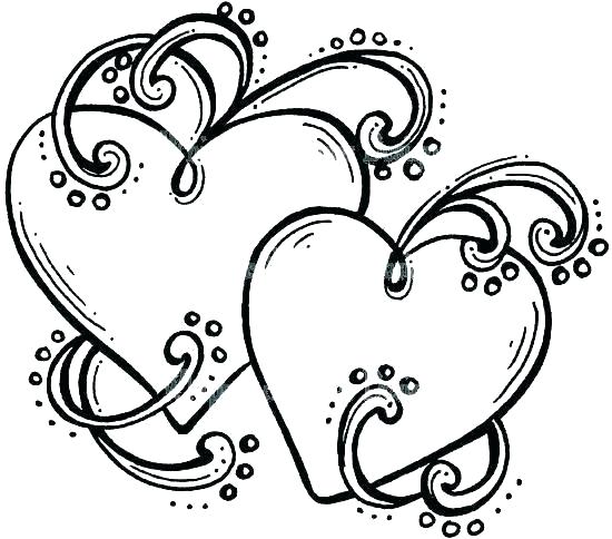 550x484 Cute Heart Coloring Pages Cool Heart Coloring Pages Coloring Pages