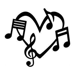 300x300 Music Heart Design Drawing
