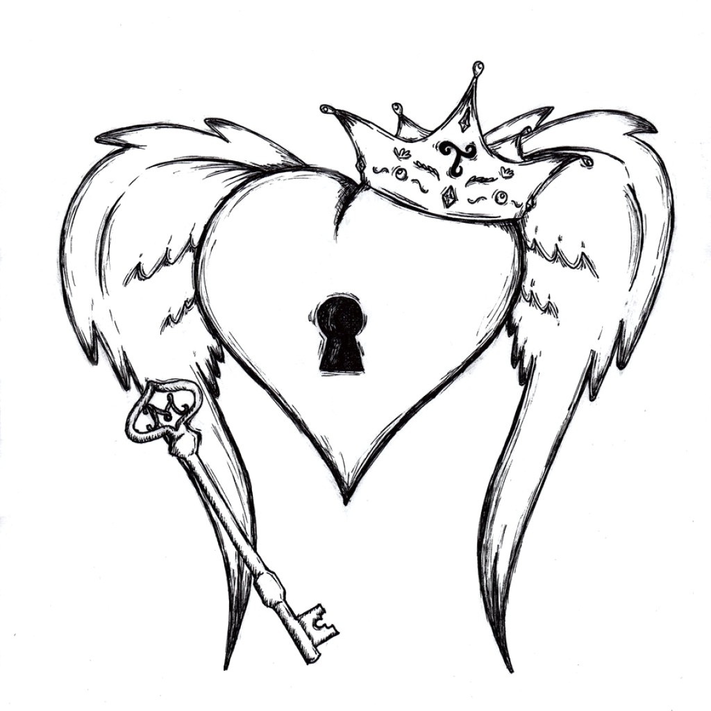 1024x1024 Heart Black And White Drawing Hearts Drawings