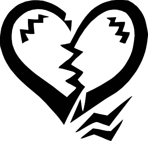 505x482 Heart Black And White Broken Heart Clipart Black And White Free