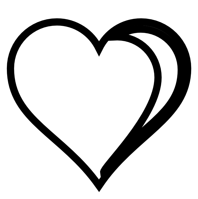 774x779 Heart Clipart Black And White