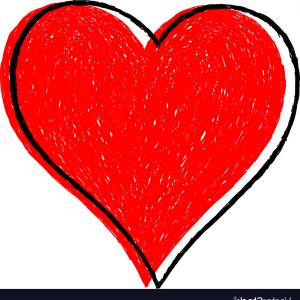 300x300 Red Heart With Gold Flowers Vector Clipart Hoodamathrun