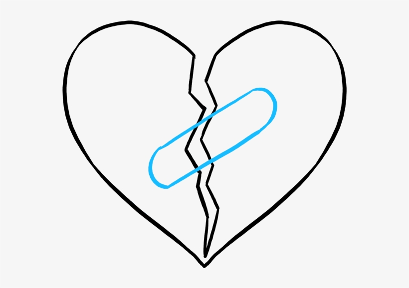 820x578 How To Draw A Broken Heart Really Easy Drawing Tutorial