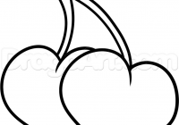 200x140 Kawaii Heart Printable Coloring With Cartoon Fruit Drawings How