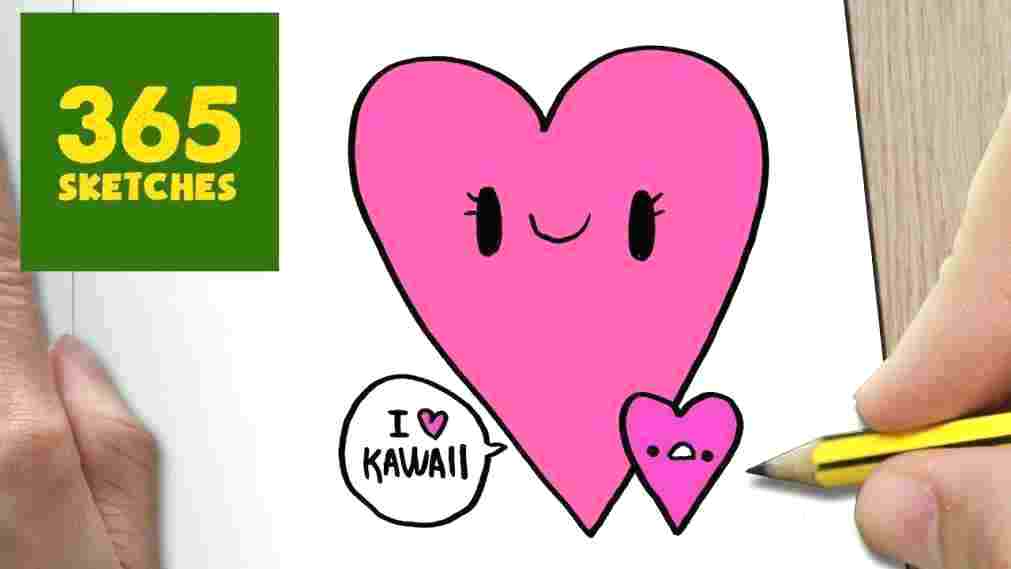 1011x569 Heart Drawing For Kids Hanging Hearts Drawing And Threading