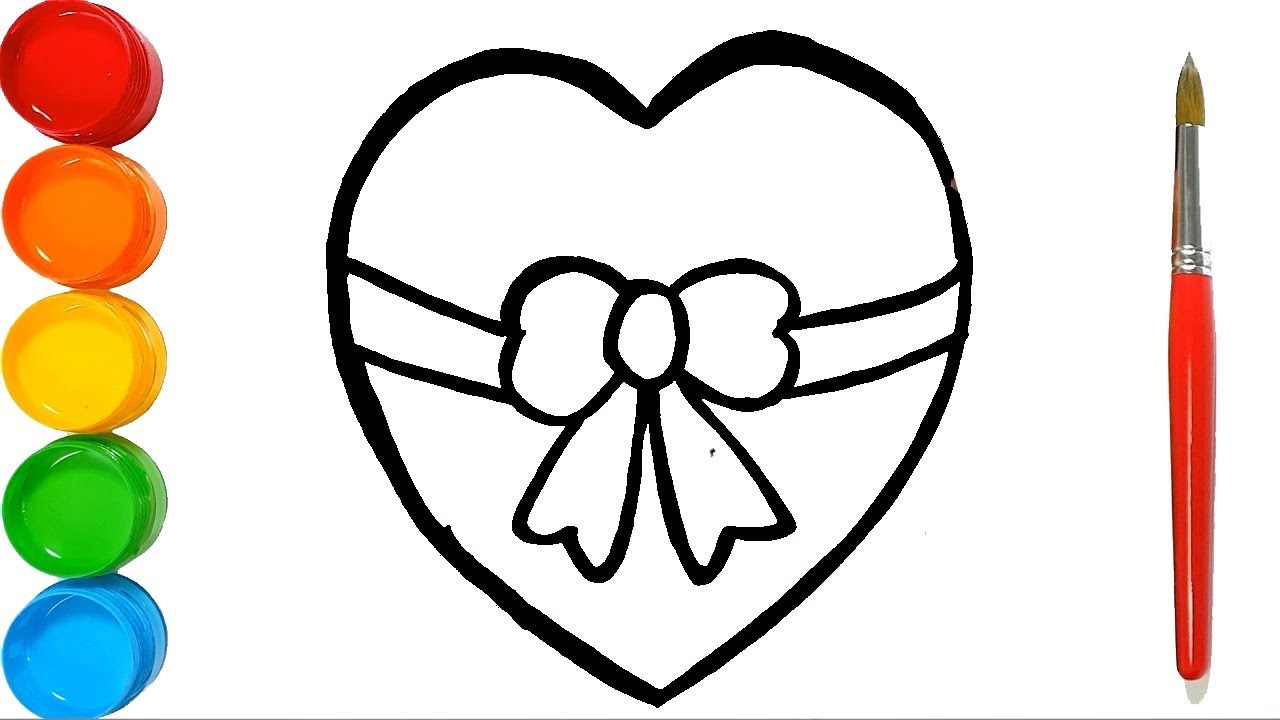 1280x720 How To Draw Heart Coloring And Drawing For Kids, Painting
