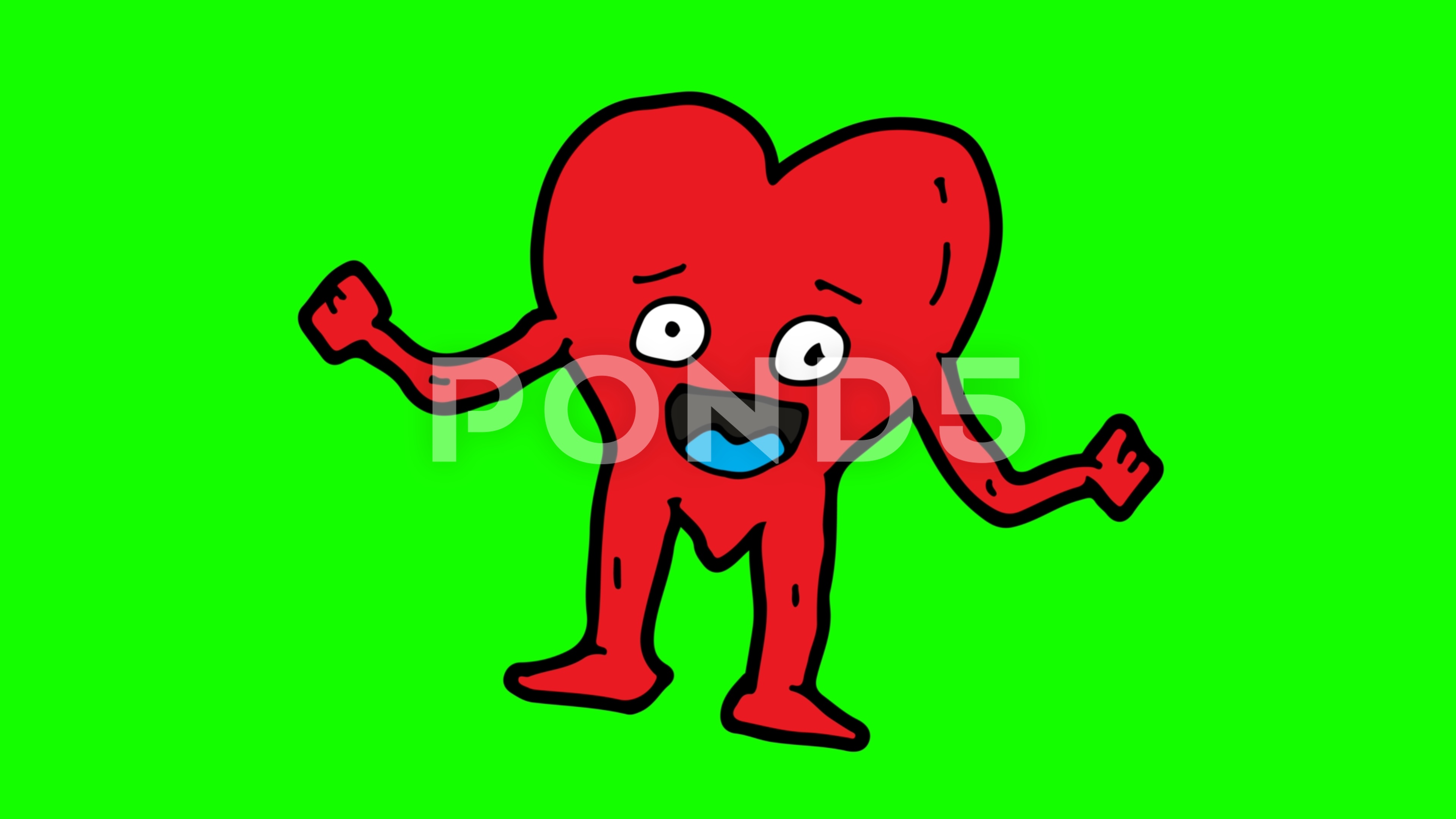 3840x2160 Kids Drawing Green Screen With Theme Of Heart Symbol Video