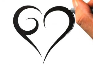 300x210 Beginner Heart Easy Sketches Heart Drawings