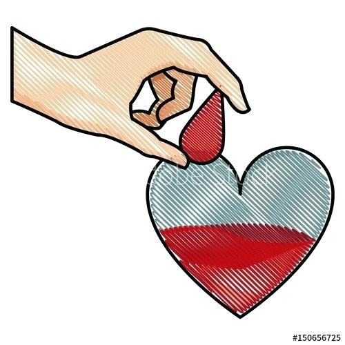 500x500 Drawing Of A Hand Holding A Heart Nip