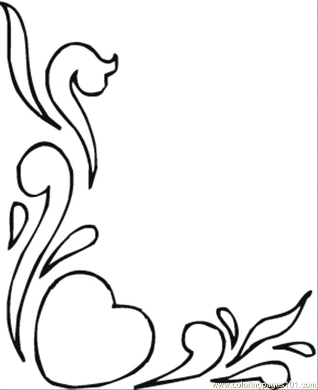 650x795 Drawing Roses And Hearts Heart And Rose Coloring Pages Heart