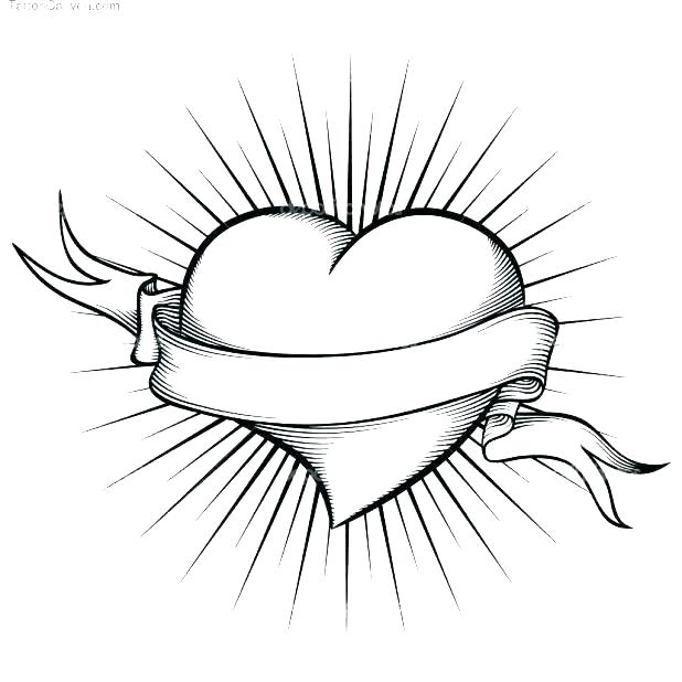 618x618 Heart Coloring Pages With Wings Printable Wing