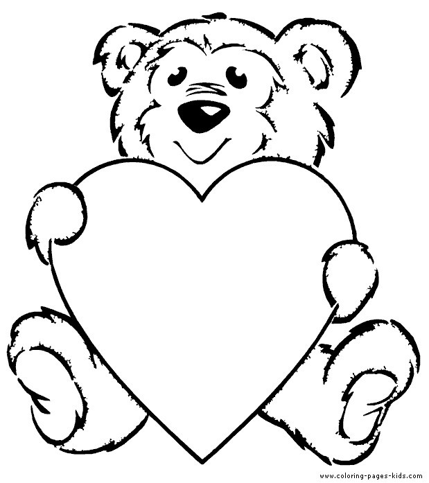 619x697 Teddy Bear Drawing With Heart Heart Coloring