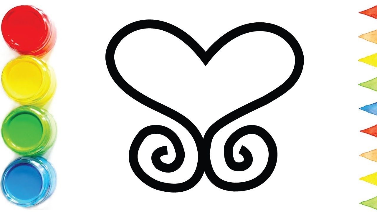 1280x720 Coloring Heart Drawing For Kids Cute Heart Coloring Pages Videos