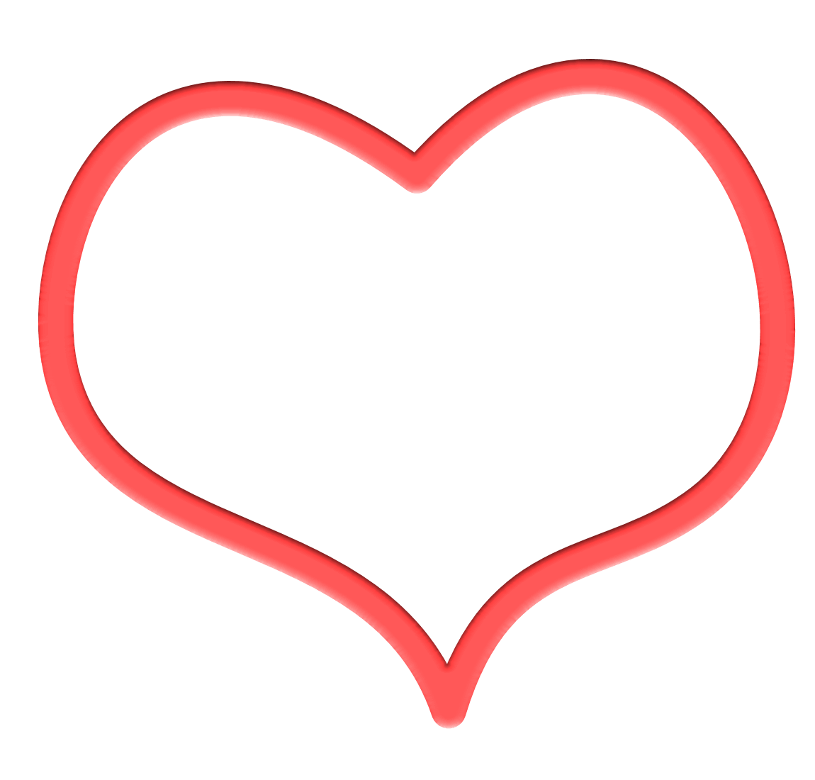 1150x1100 Heart Outline Red Drawing Transparent Png