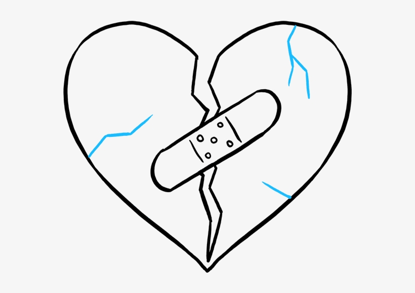 820x578 How To Draw Broken Heart
