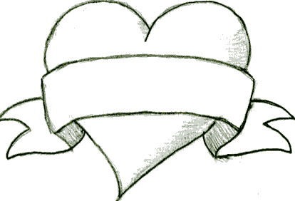 414x282 Heart With Banner Tattoo Free Download Clip Art