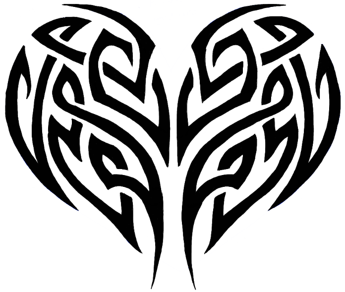 696x589 How To Draw A Tribal Heart Tattoo Design With Easy Step