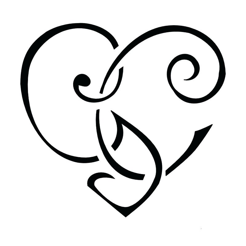 800x800 Heart Tattoo Template