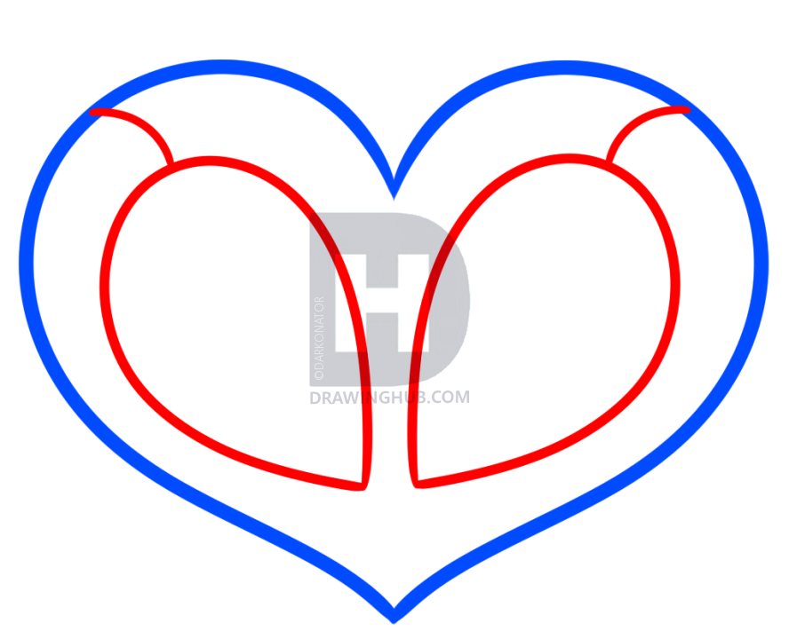 888x720 Deadpool Heart Drawing Tutorial, Step