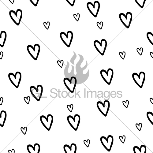 500x500 Hand Drawn Hearts Seamless Background Cartoon Vector Elem Gl