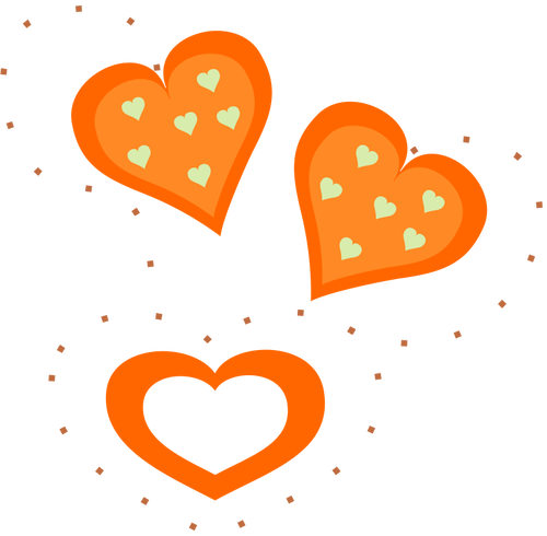 500x490 Vector Drawing Of Valentine Orange Hearts