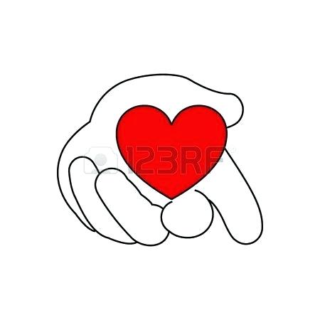 450x450 Drawing Of A Hand Holding A Heart Nip