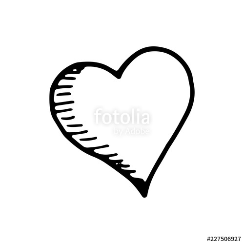 500x500 Heart Drawing Icon Sketch Isolated Object Stock Image