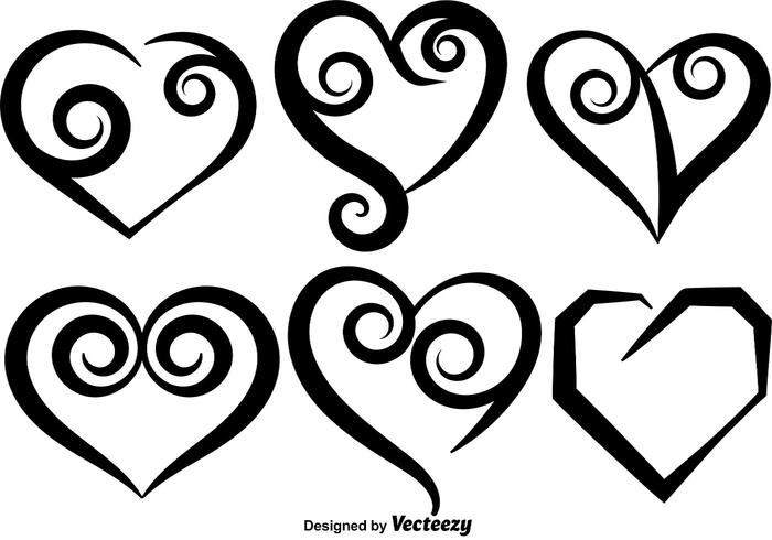 700x490 Collection Of Vector Hand Drawn Hearts