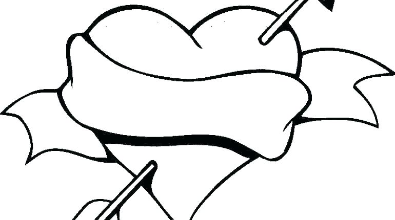 770x430 How To Draw Hearts With Roses Rose Coloring Pages Cool Heart