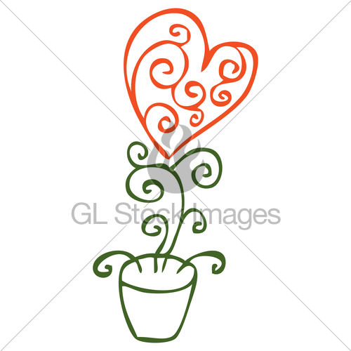 500x500 Flower In The Form Of Heart In A Pot Gl Stock Images