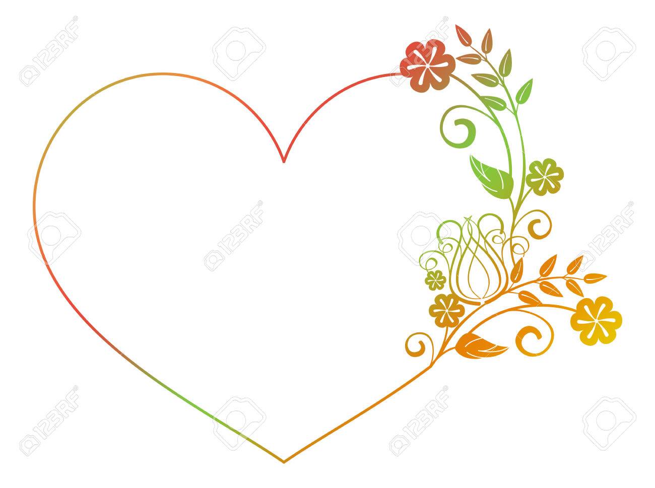 1300x969 Heart And Flower Silhouette