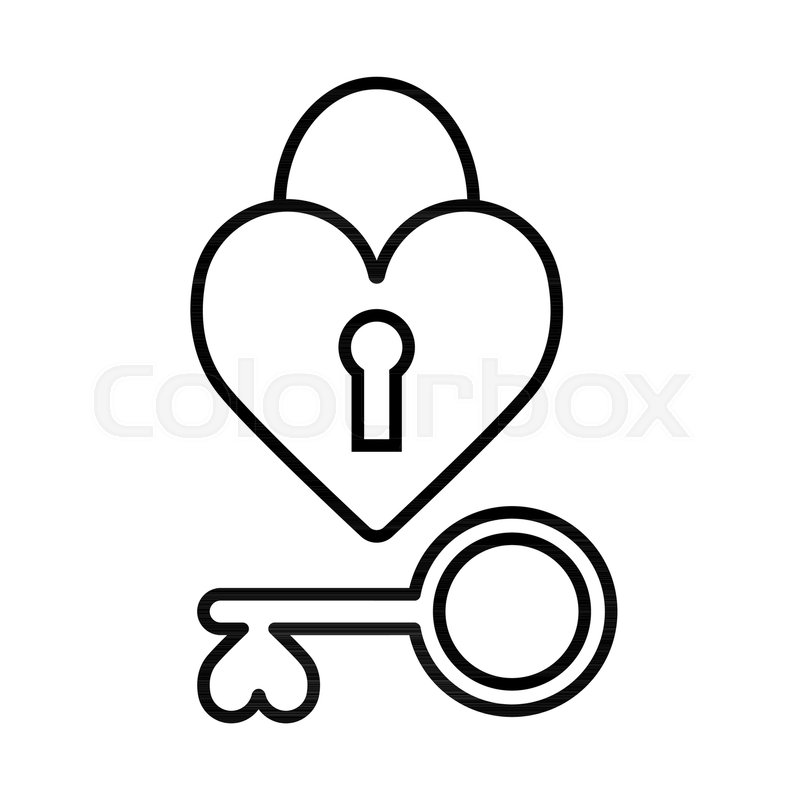 800x800 Heart Lock With Key Love And Stock Vector Colourbox