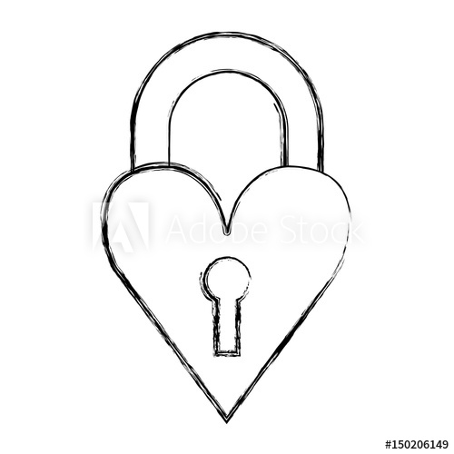 500x500 Heart Love With Key Hole Vector Illustration Design