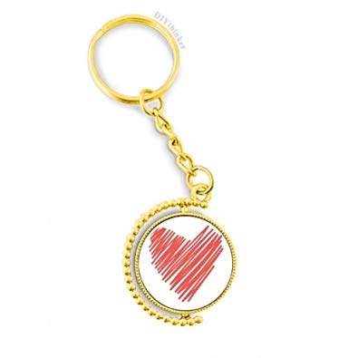 395x395 Heart Graffiti Drawing Valentine's Day Metal Key Chain