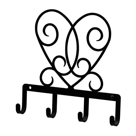 466x466 Iron Victorian Heart Key Rack