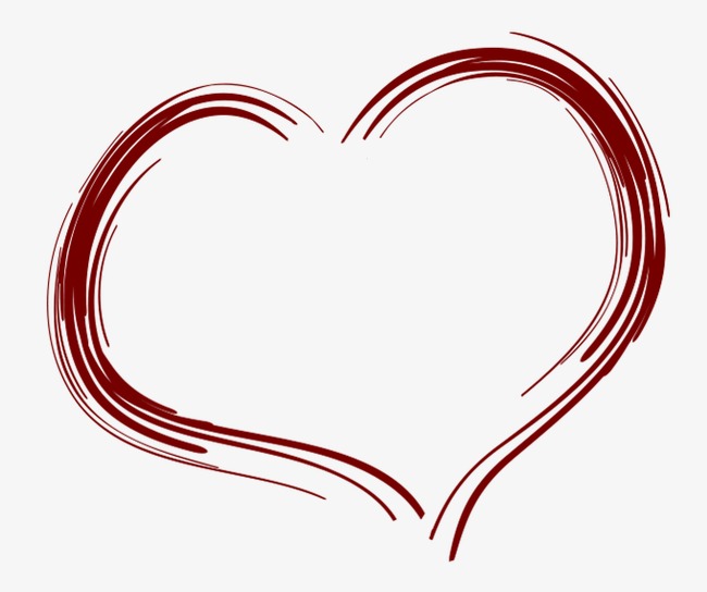 650x544 freehand line drawing hearts, line clipart, hand painted, line