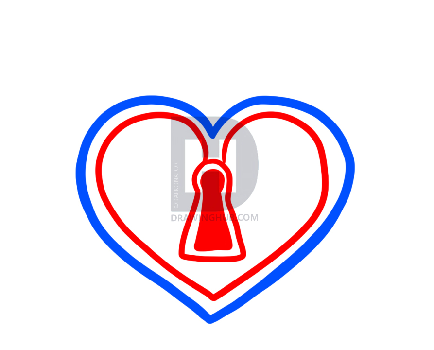 893x720 how to draw a heart lock, heart lock tattoo, step