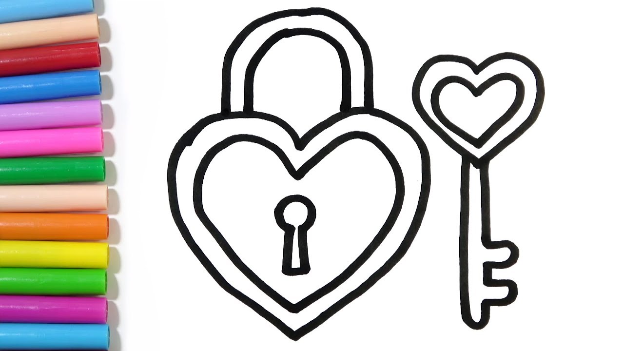 1280x720 How To Draw Heart Shape Lock And Key Hde