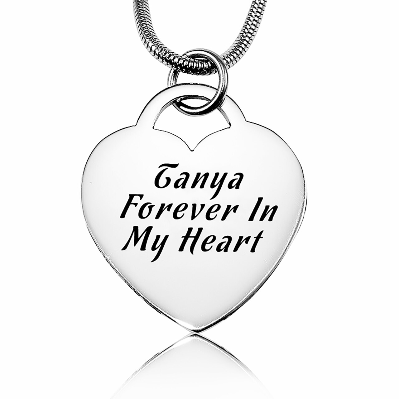 1280x1280 Personalised Jewellery Forever In My Heart Necklace Silver Belle Fever