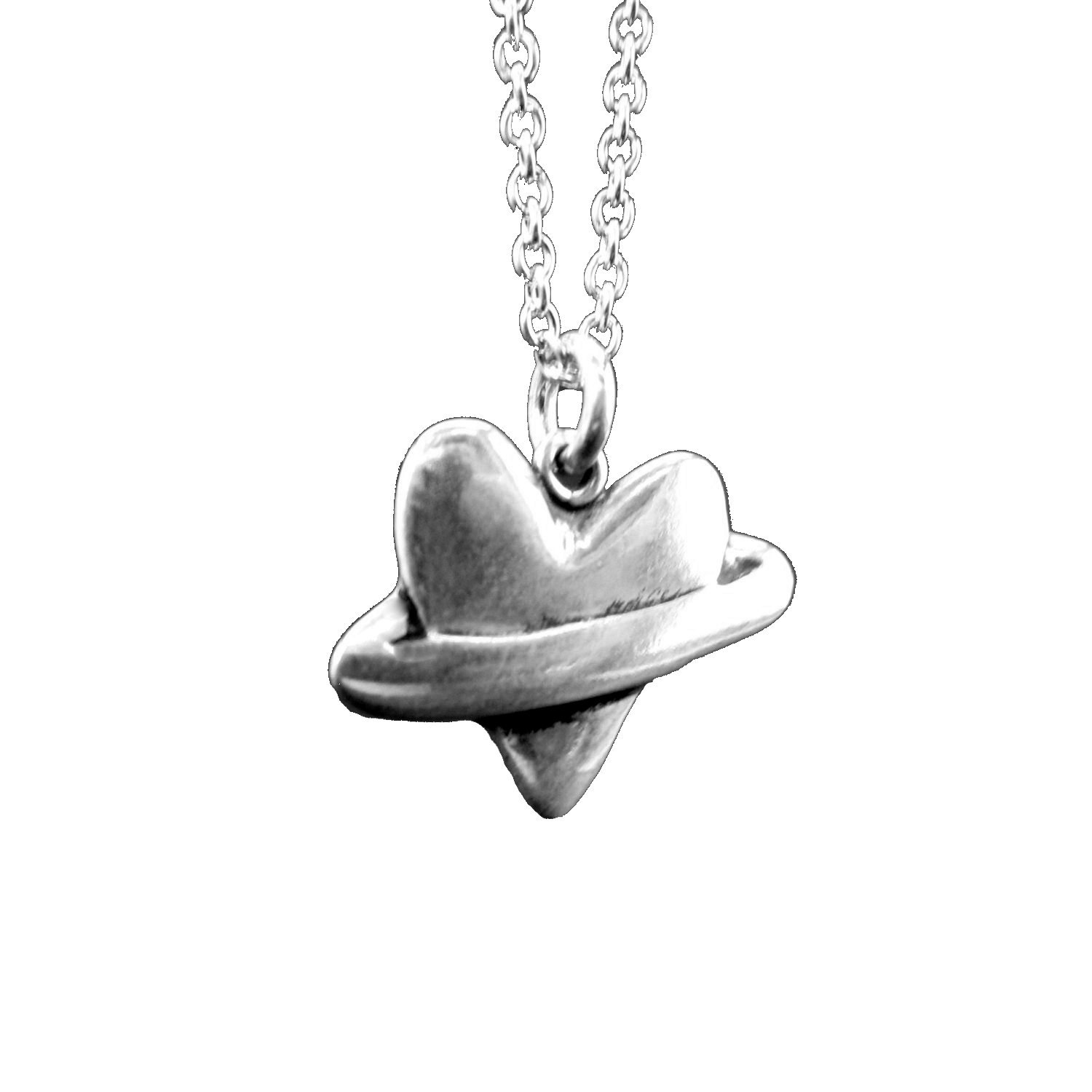 1500x1500 Sterling Planet Heart Necklace Silver Heart Pendant Etsy