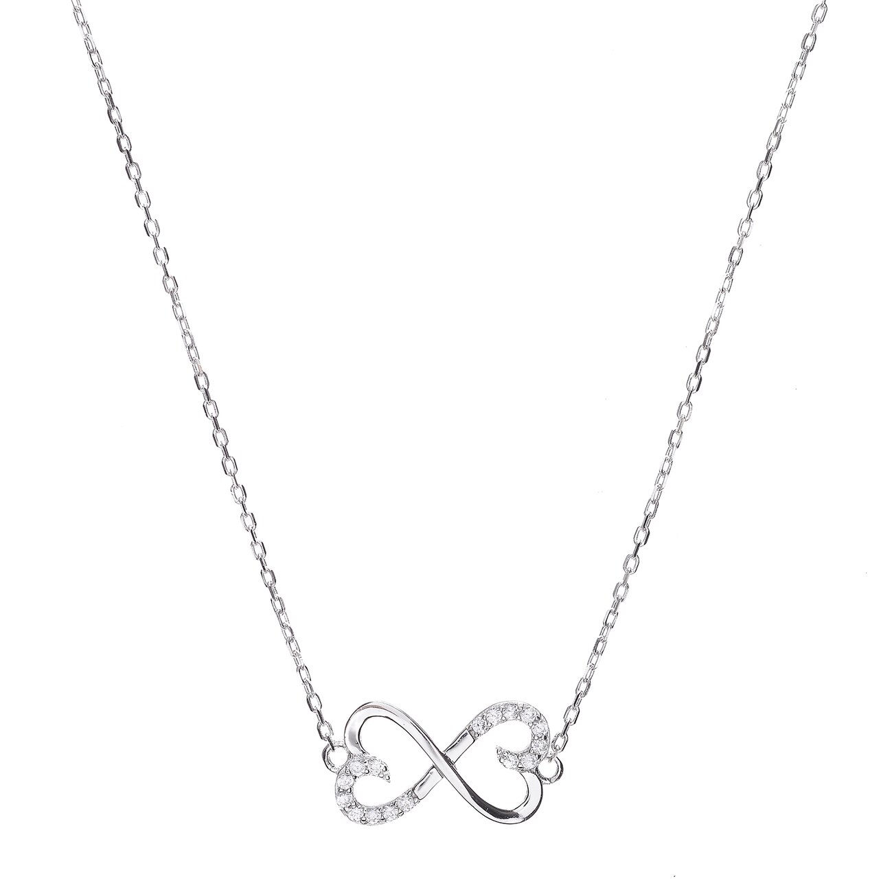 1280x1280 Sterling Silver Cz Infinity Heart Necklaces