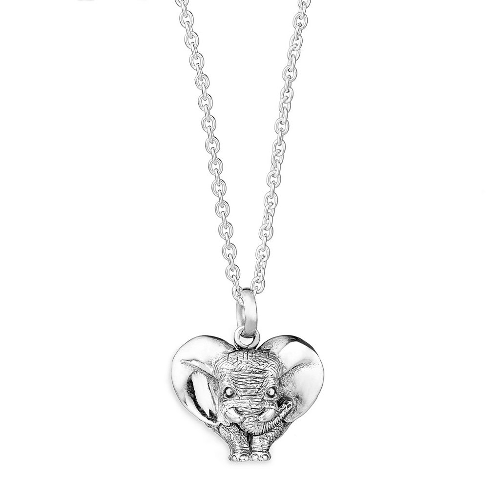 1024x1024 Zozo Elephant Heart Silver Pendant Chain Small Patrick Mavros